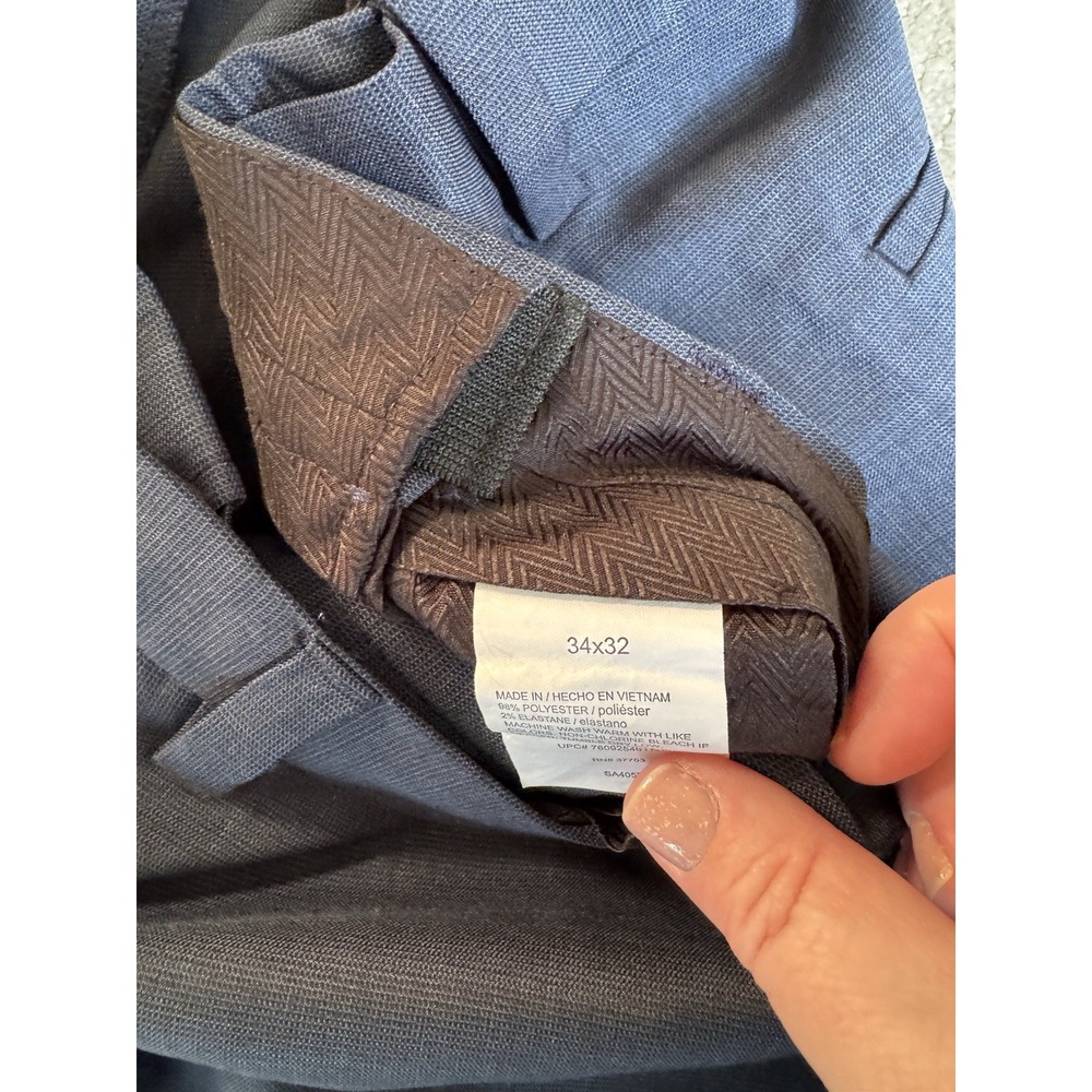 Savane 34 x 32 Dark Gray  Comfort Expander‎ Waist Flat Front Mens Dress Pants - Picture 6 of 8